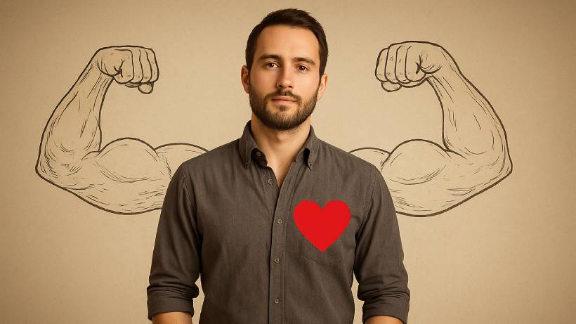 Dogodek -Vodenje s srcem Močan moški vodi s srcem